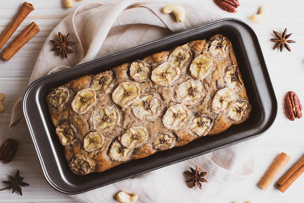 Vegan Banana Bread Vegan banana bread loaf made without dairy or eggs